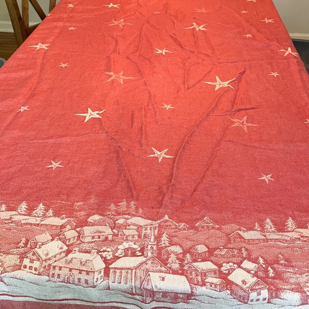 Williams Sonoma Twas The Night Before Christmas Table Cloth 90”x70”